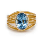Barbara Heinrich Oval Aquamarine Ribbon Ring