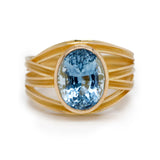 Barbara Heinrich Oval Aquamarine Ribbon Ring