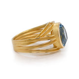 Oval Aquamarine Ribbon Ring
