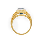 Oval Aquamarine Ribbon Ring