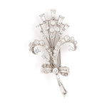 Estate Diamond Floral Pin Clip