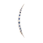 Estate Edwardian Sapphire & Diamond Crescent Moon Pin