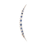 Estate Edwardian Sapphire & Diamond Crescent Moon Pin