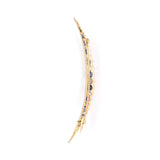 Edwardian Sapphire & Diamond Crescent Moon Pin