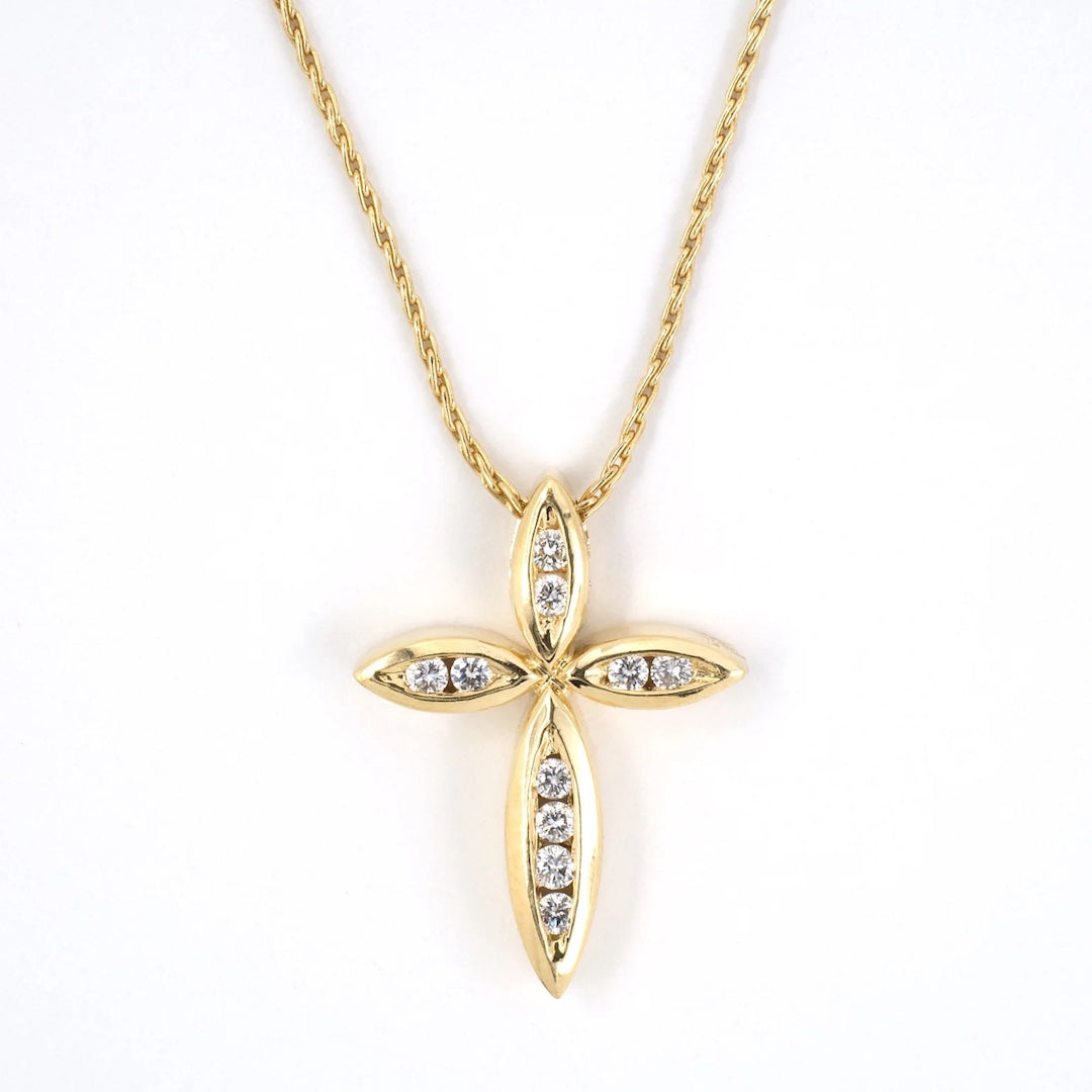 Estate I.B. Goodman Diamond Cross Pendant Necklace