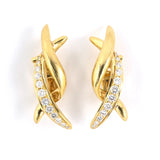 Tiffany Diamond & Gold 'X' Ribbon Earrings