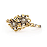 Estate Diamond, Pearl & Enamel Bangle Bracelet