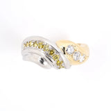 Yellow & White Diamond Twist Wedding Ring