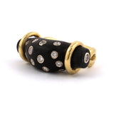Curved Wood & Diamond Twist Ring