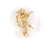 Estate Pearl & Sapphire Mythological Pan Pin