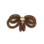 Estate Victorian Woven Hair Drop Bow Pin