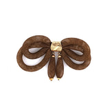 Estate Victorian Woven Hair Drop Bow Pin