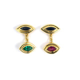 Estate Sapphire, Ruby & Emerald Cuff Links