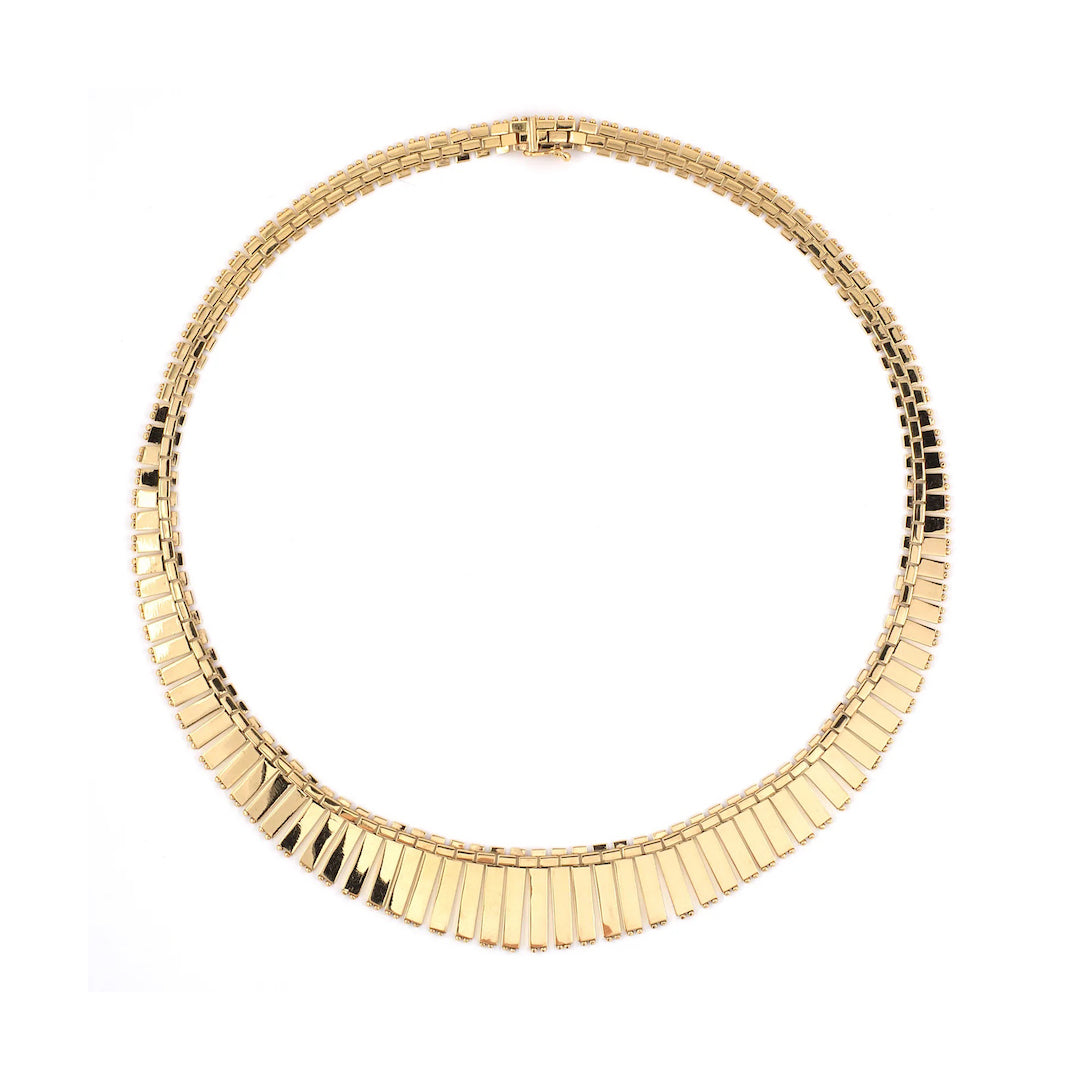 Estate Tapered Gold Bib Necklace