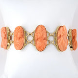 Victorian Coral Cameo Bracelet