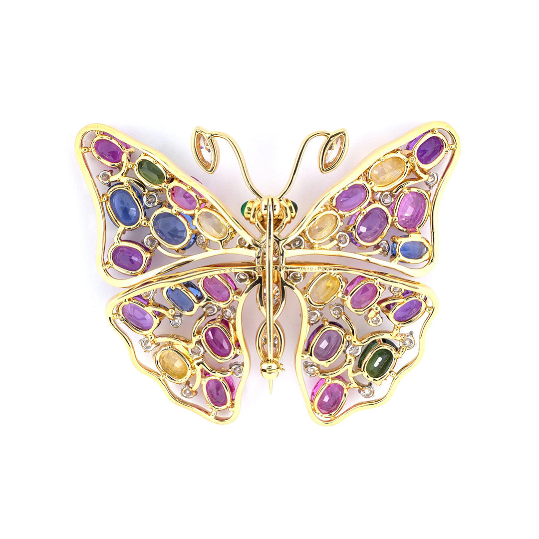 Oscar Heyman Multi-Gemstone Butterfly Pin