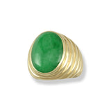 Carved Green Jade Gypsy Ring
