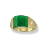 Green Jade Curved Arc Ring