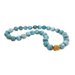 Barbara Heinrich Larimar & Gold Bead Necklace