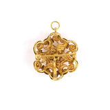 Art Nouveau Gold & Diamond Scroll Pin-Pendant
