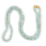 Translucent Light Green Jadeite Bead & Gold Necklace