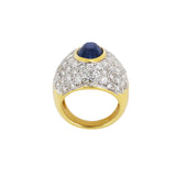 Estate Sapphire & Diamond Cluster Dome Ring