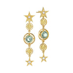 Anthony Lent Green Sapphire Moonface Airline Earrings