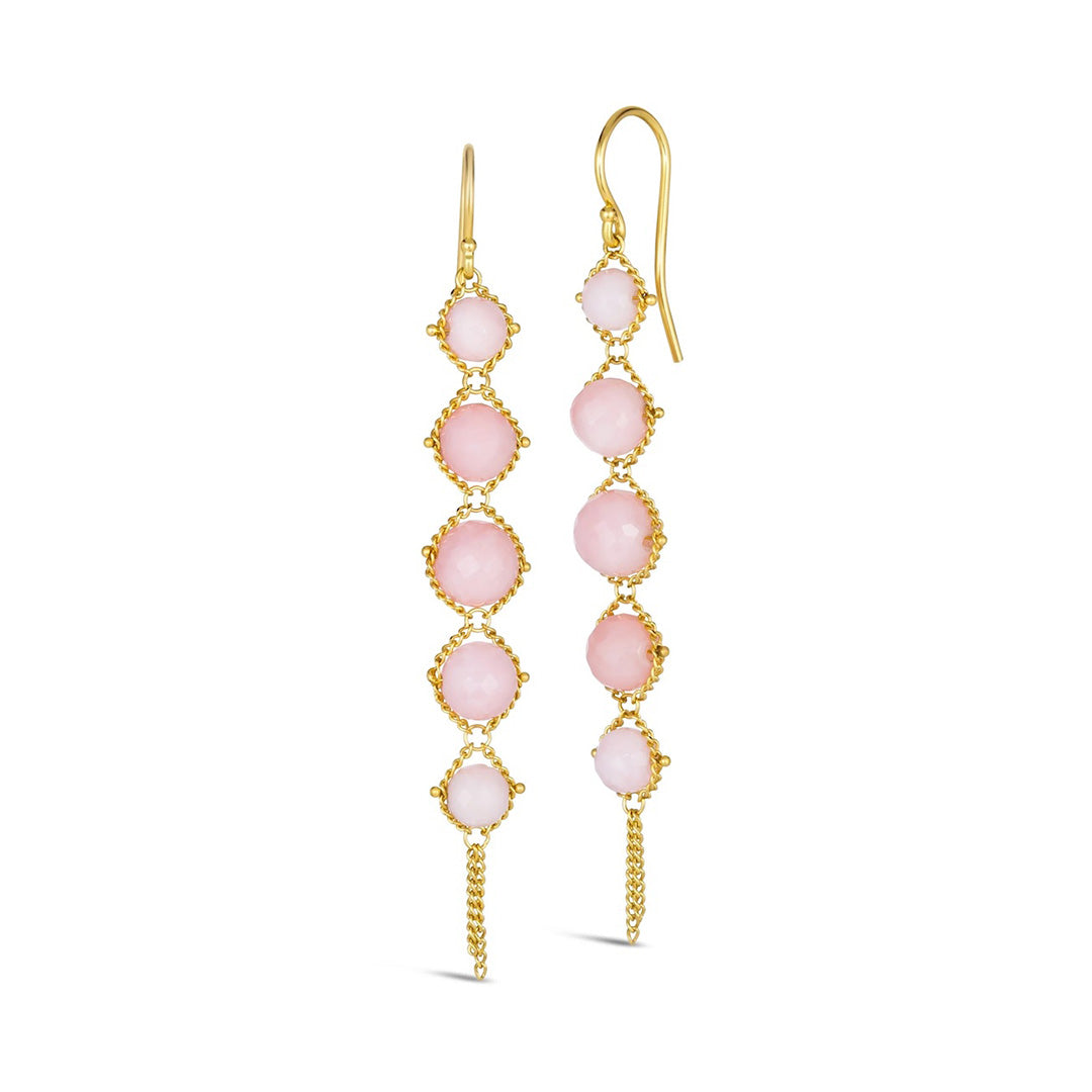 Amáli Pink Opal Long Textile Earrings