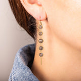 Labradorite Long Textile Earrings