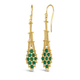 Emerald Suspended Lattice Earrings