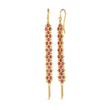 Spinel Woven Textile Earrings