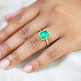 Square Emerald Ring