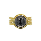 Black Diamond Three Ribbon Ring