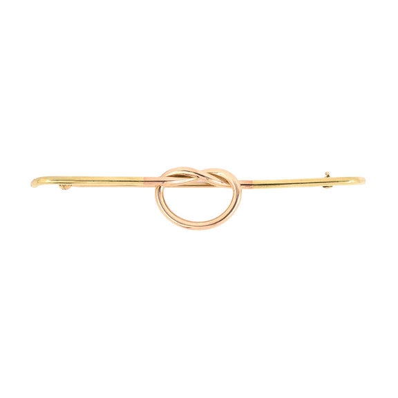 Estate Udall & Ballou Retro Gold Knot Bar Pin