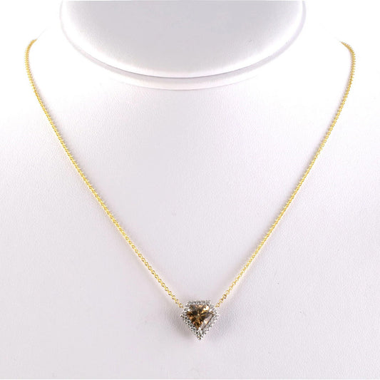 Yellow-Brown Diamond Pendant Necklace