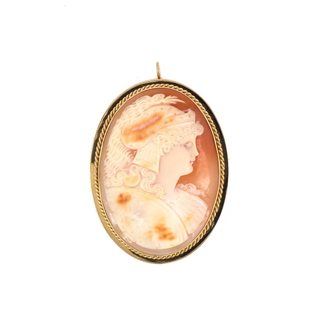Estate Shell Cameo Pin Pendant