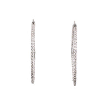 Estate Diamond White Gold Hoop Earrings