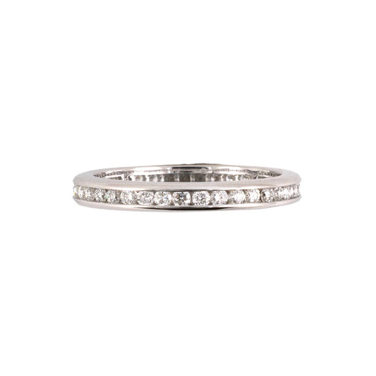 Estate Diamond Channel-Set White Gold Eternity Ring