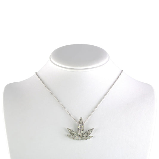 Pavé Diamond Leaf Pendant Necklace