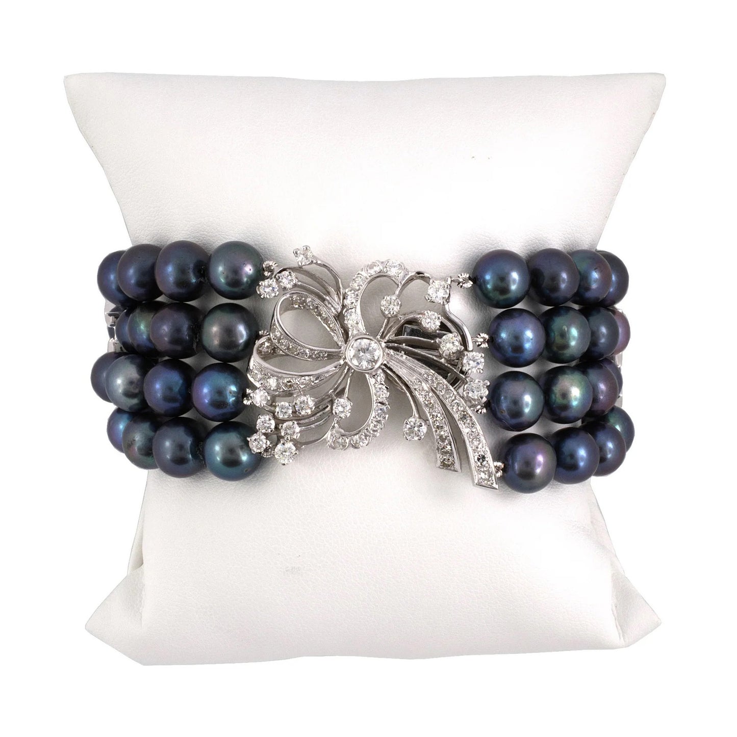 Black Tahitian Pearl & Diamond Spray Bracelet