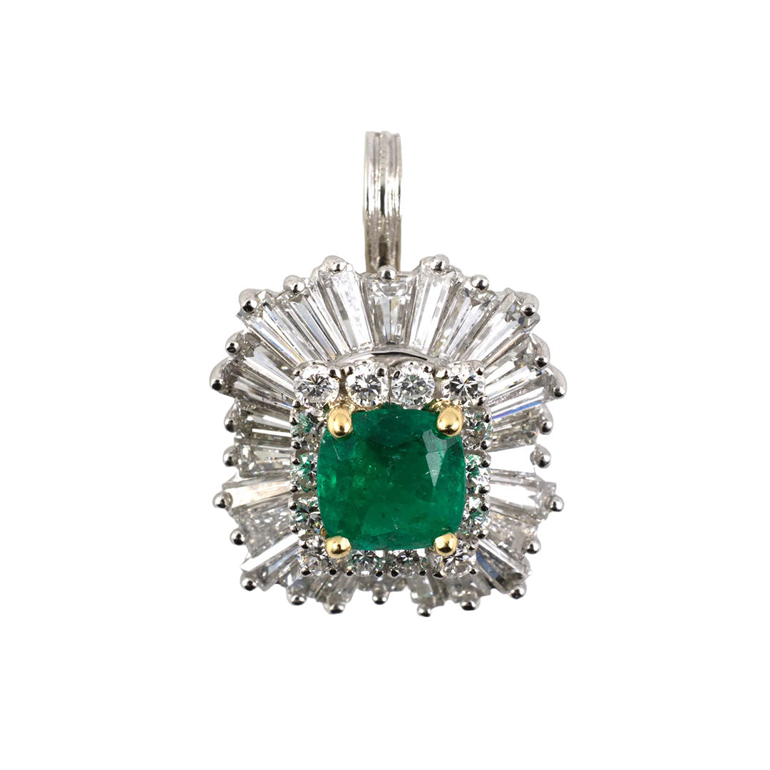 Colombian Emerald & Diamond Ballerina Ring