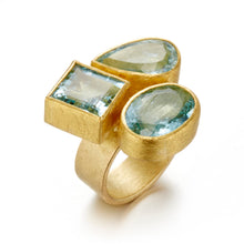 Petra Class Three Faceted Aquamarine Ring