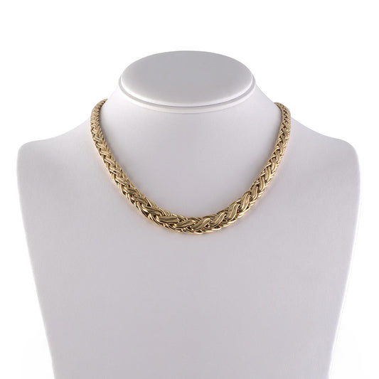 Tiffany Hollow Woven Gold Tapered Necklace