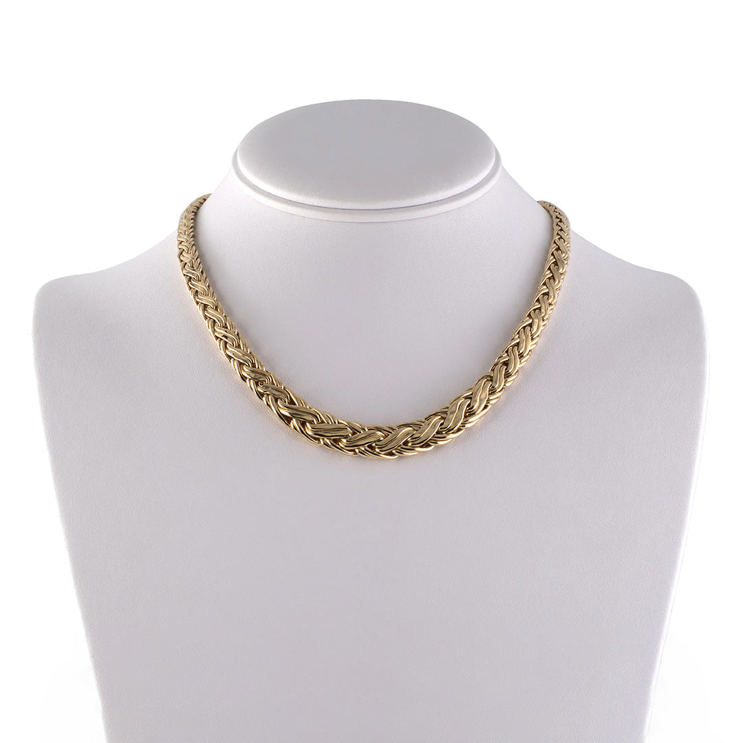 Tiffany Hollow Woven Gold Tapered Necklace