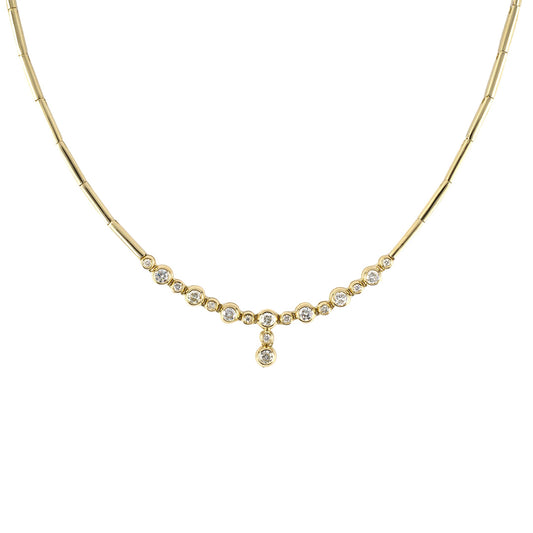 Estate Diamond Drop Center Bar Link Necklace