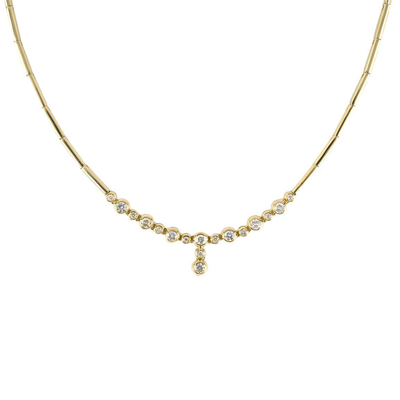 Estate Diamond Drop Center Bar Link Necklace