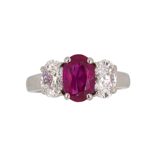 Ruby & Diamond 3-Stone Ring