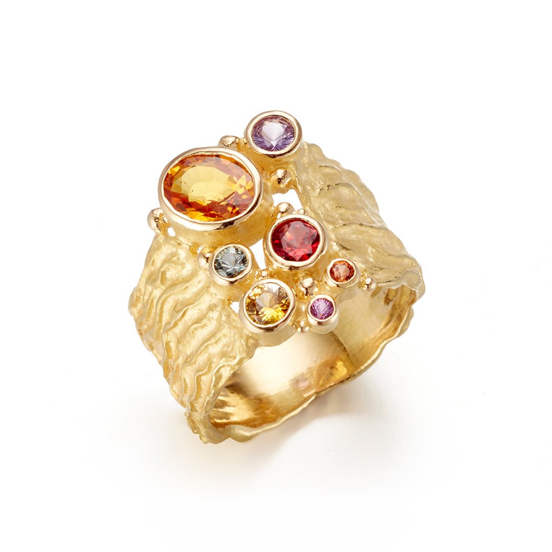 Barbara Heinrich Multi-Colored Sapphire Seaweed Ring