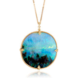 Boulder Opal & Silver Diamond Pendant Necklace
