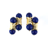 Estate Lapis Bypass Ornament Cuff Links